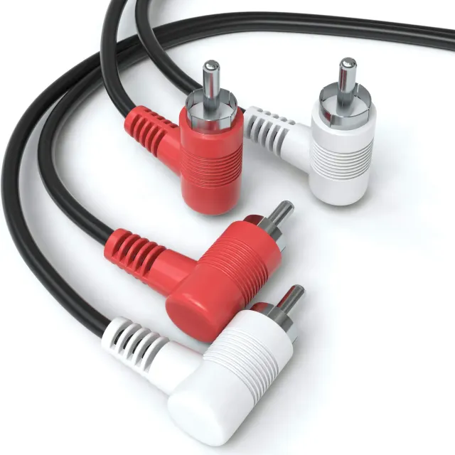 JAMEGA Cinch Kabel gewinkelt 0,5m Stereo Audio