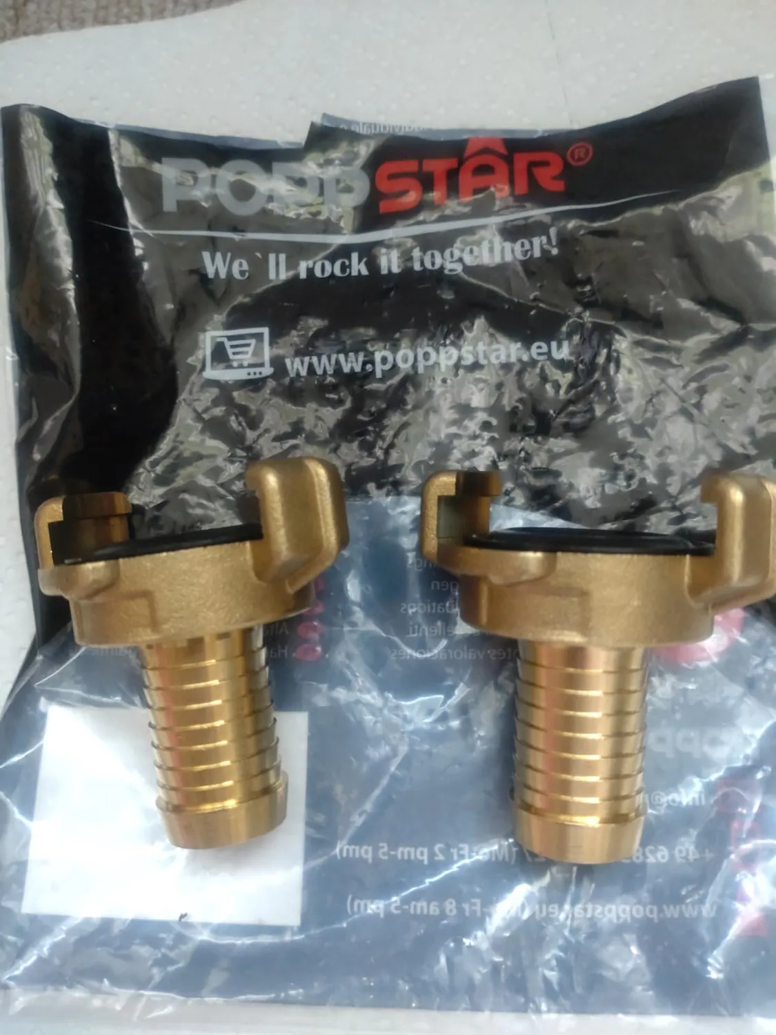 Poppstar Schnellkupplung 1 Zoll 2er-Set Messing