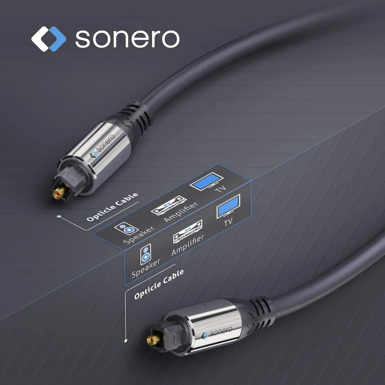 Sonero Premium S-OC100-100 Toslink Kabel 10 m schwarz