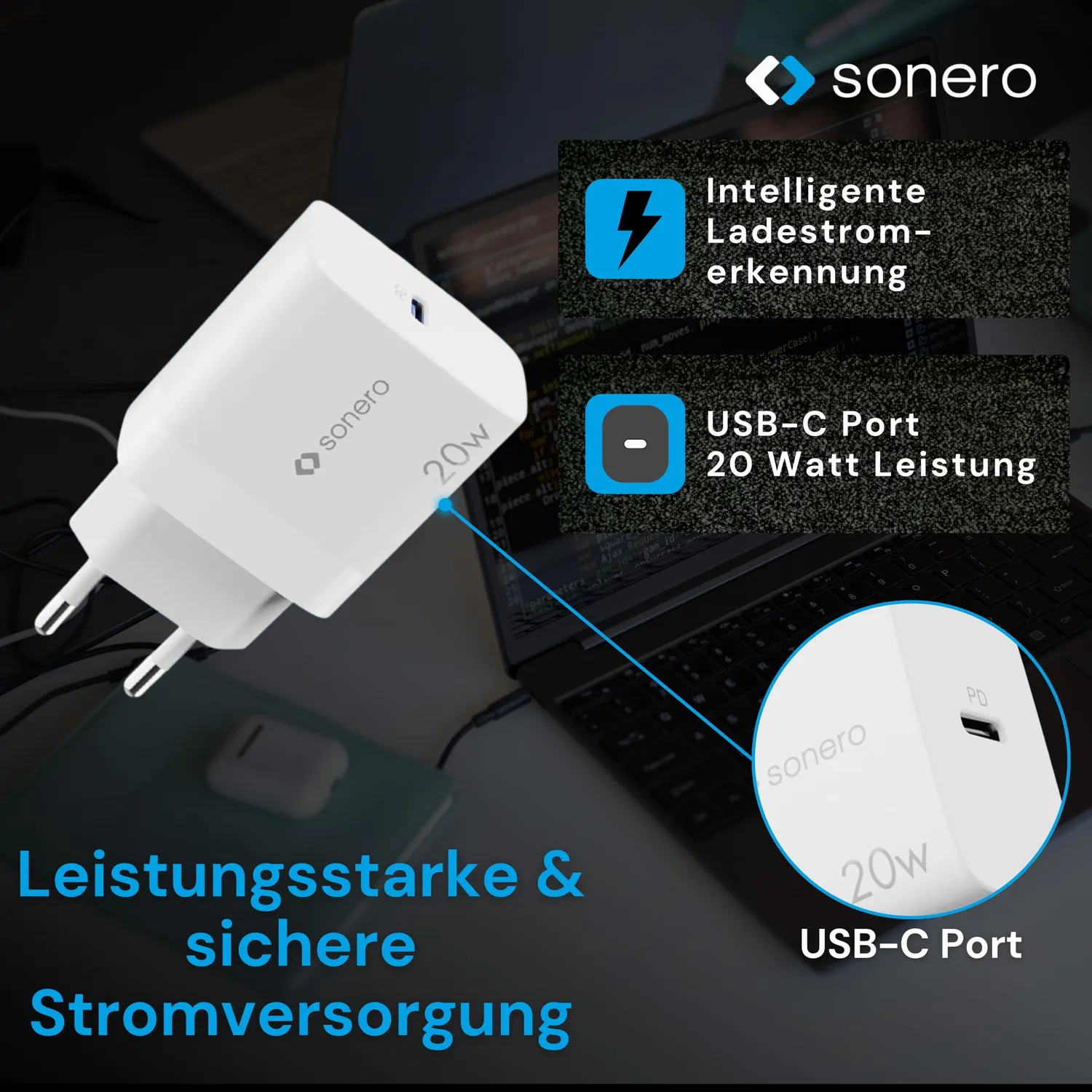Sonero X-PS101 USB-C Ladegerät 20 W PD weiß
