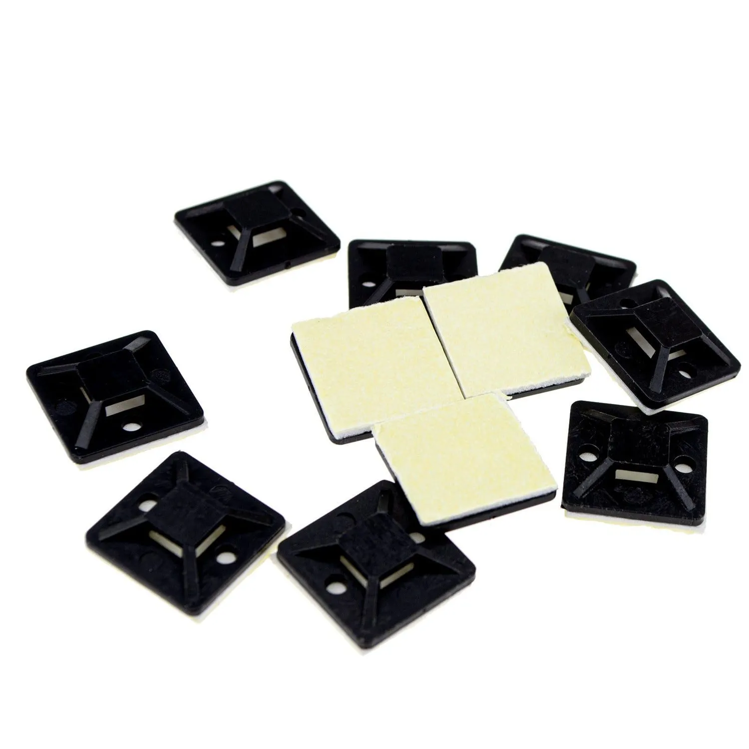 enTie Kabelbinder-Sockel 28x28mm selbstklebend schwarz 10er