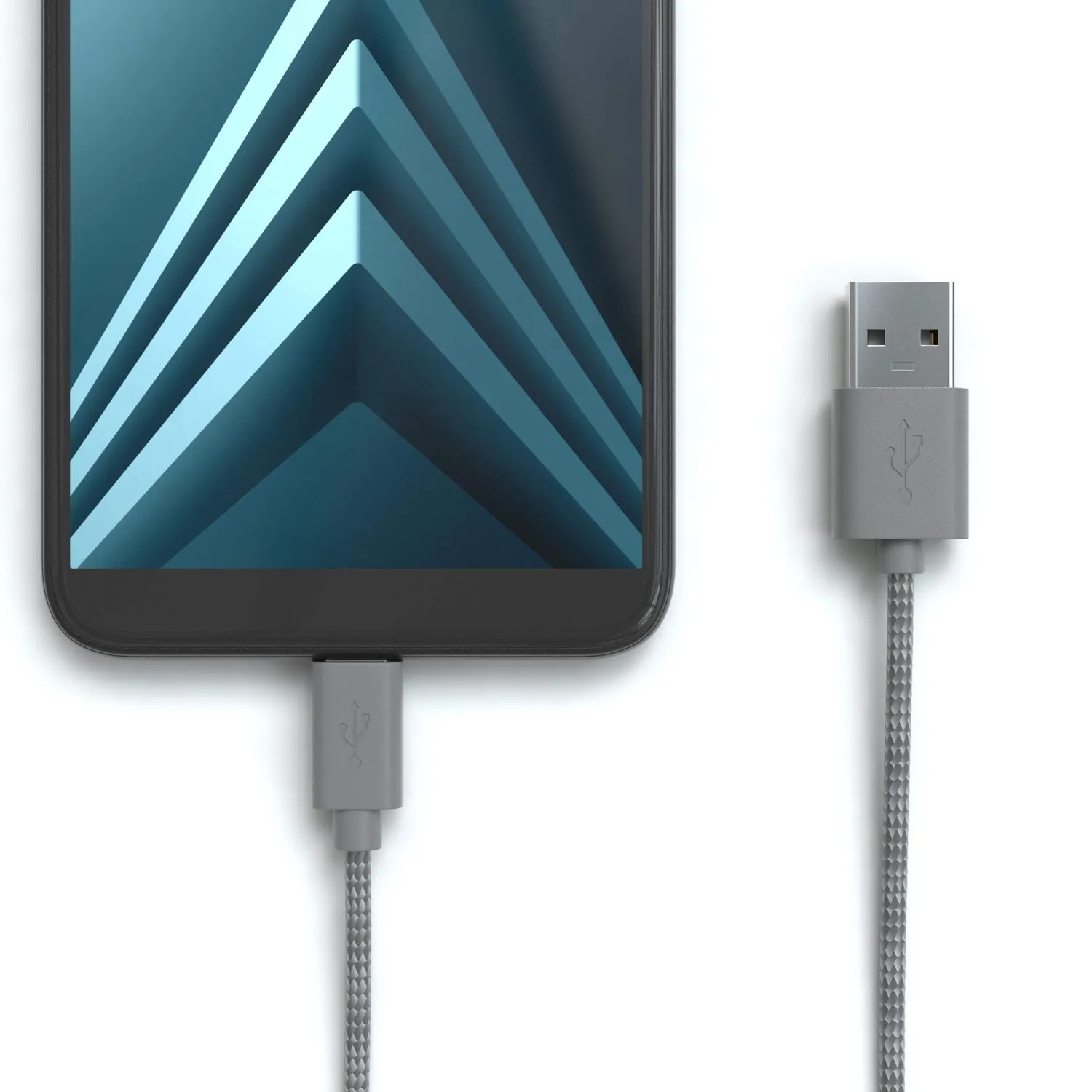 JAMEGA Micro USB Kabel 1m Nylon Space Grau 2,4A