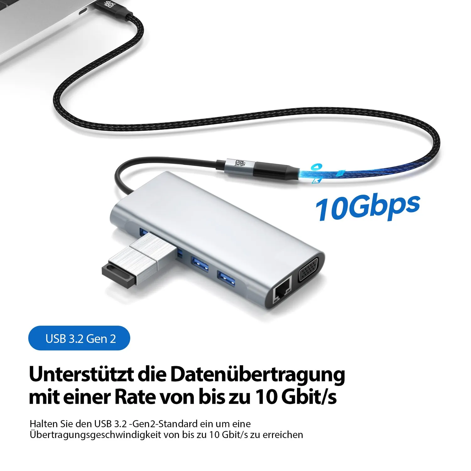 JAMEGA USB C Verlängerungskabel 1m schwarz 4K