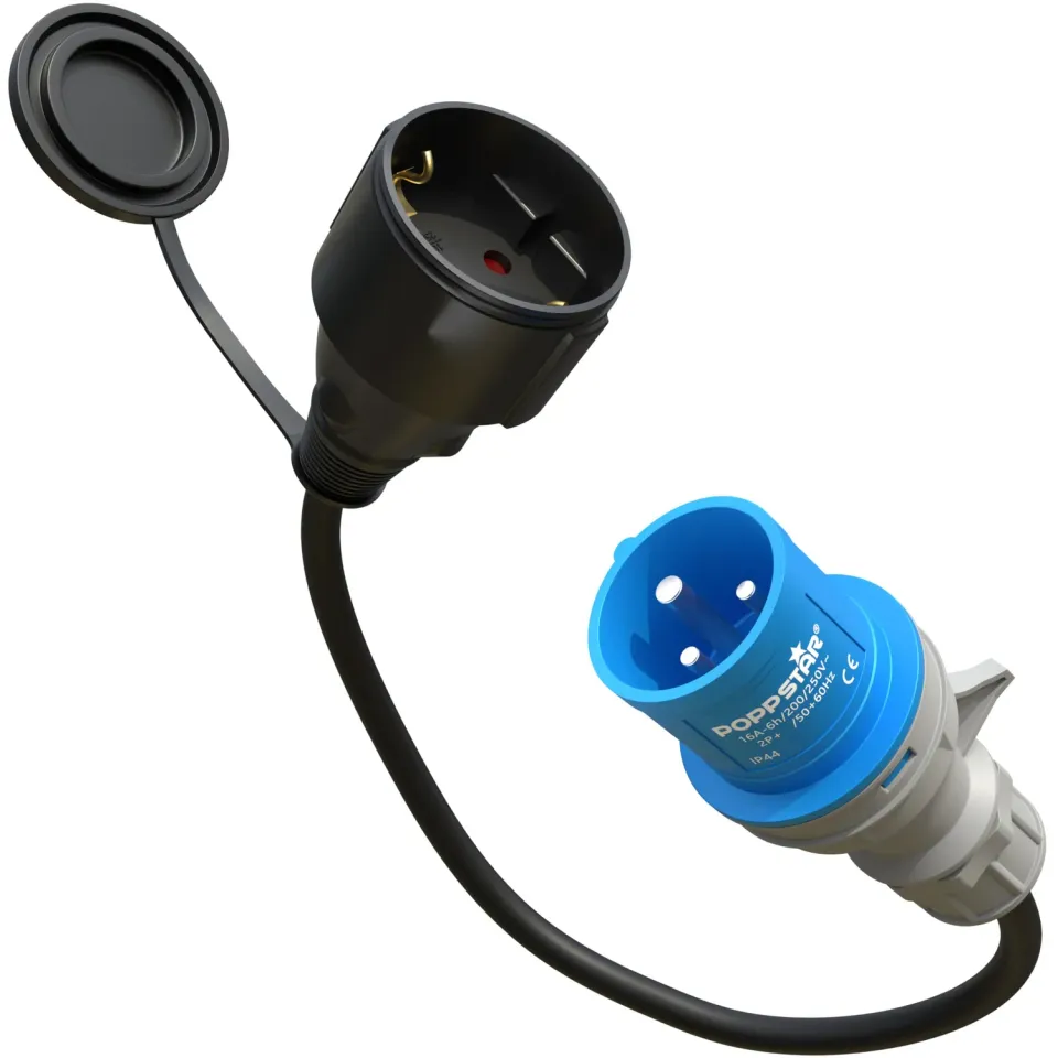 Poppstar CEE Adapter 30cm IP44 Schuko auf CEE