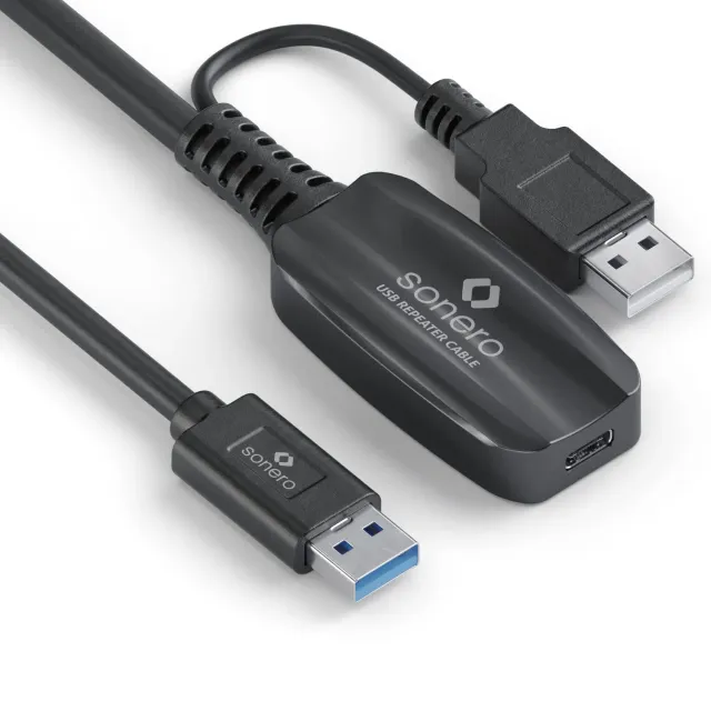 Sonero S-XU3030-100 USB-Verlängerung 10 m aktiv schwarz