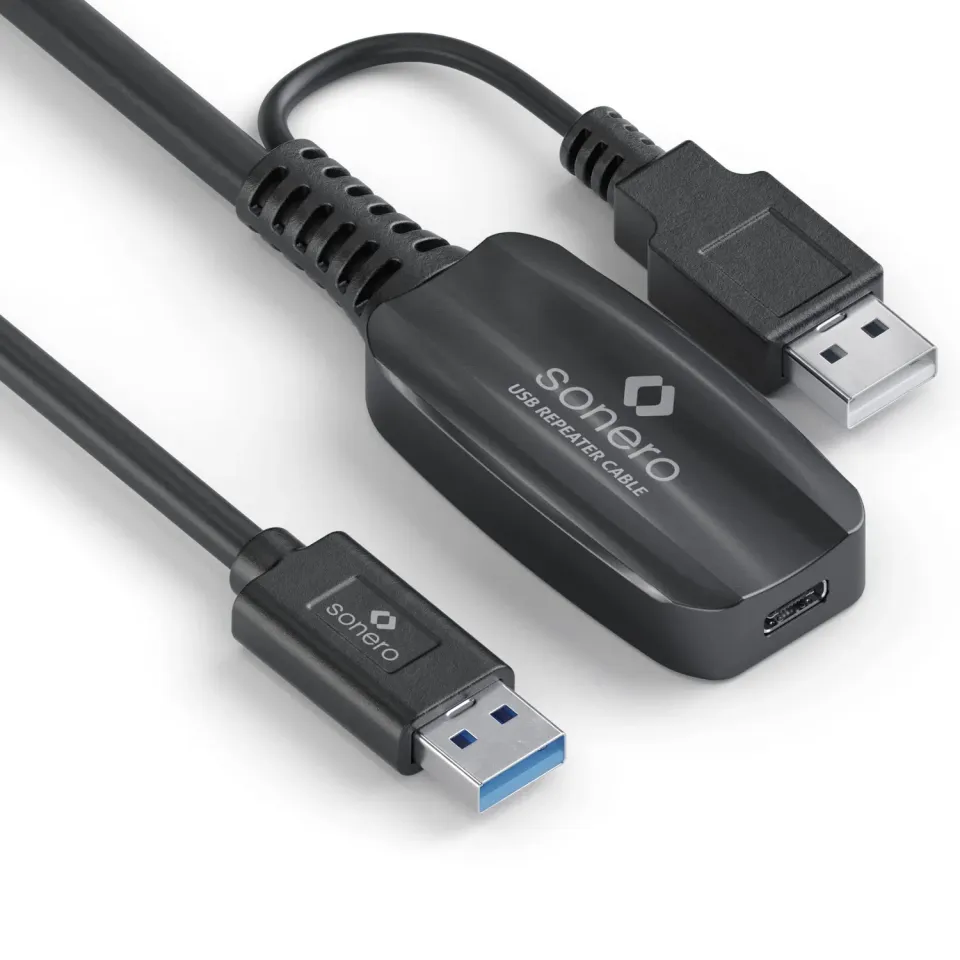 Sonero S-XU3030-100 USB-Verlängerung 10 m aktiv schwarz