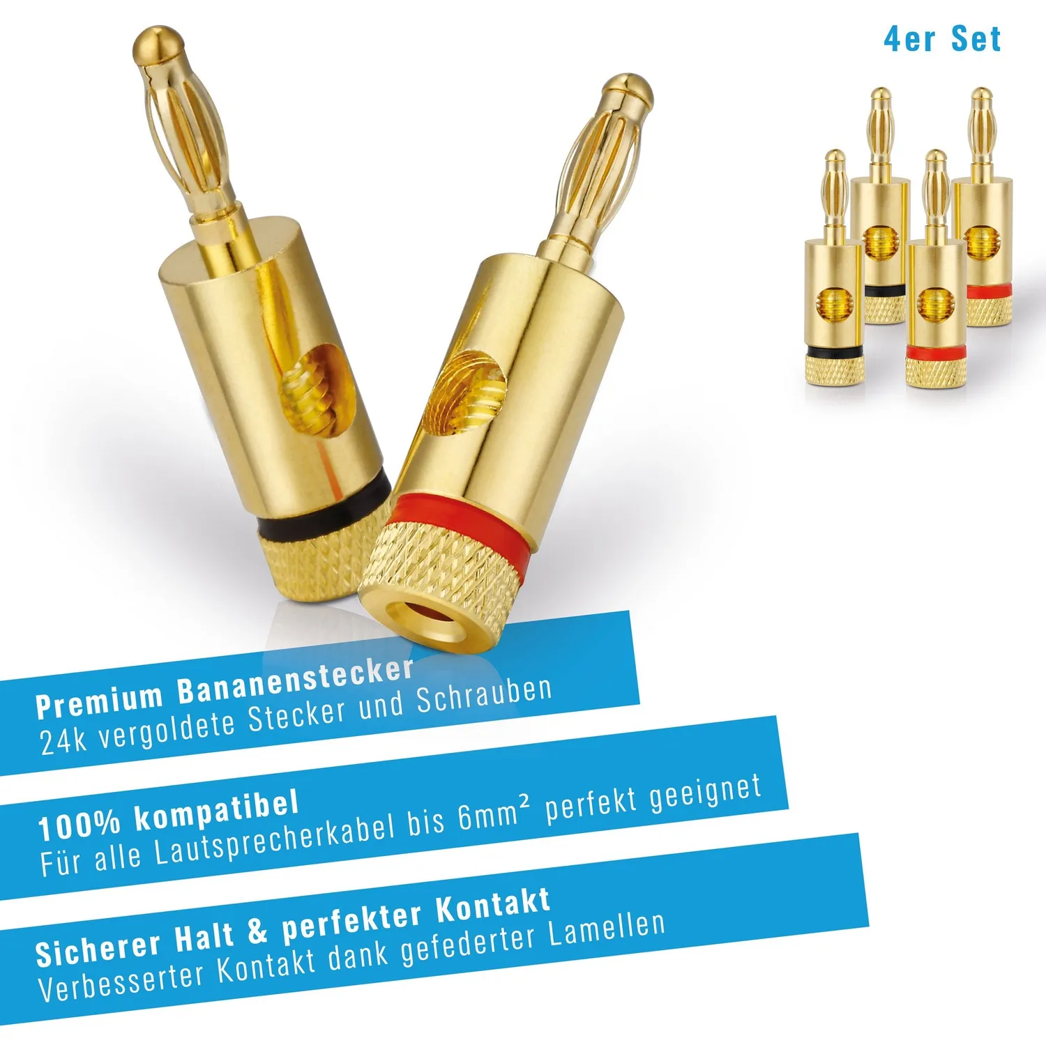 Sonero Premium S-SC010-004 Bananenstecker 4er-Set vergoldet