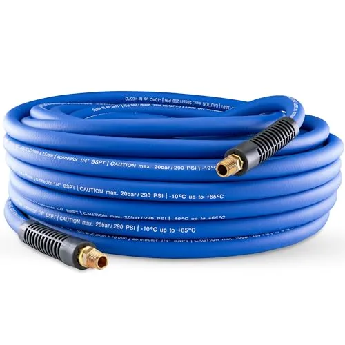 Poppstar Hybrid Druckluftschlauch 50m blau 20bar