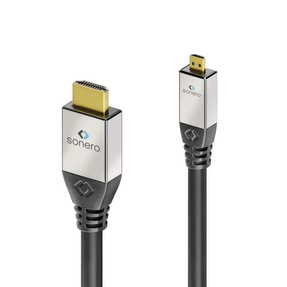 Sonero Micro-HDMI-Kabel 4K 60Hz schwarz 1m