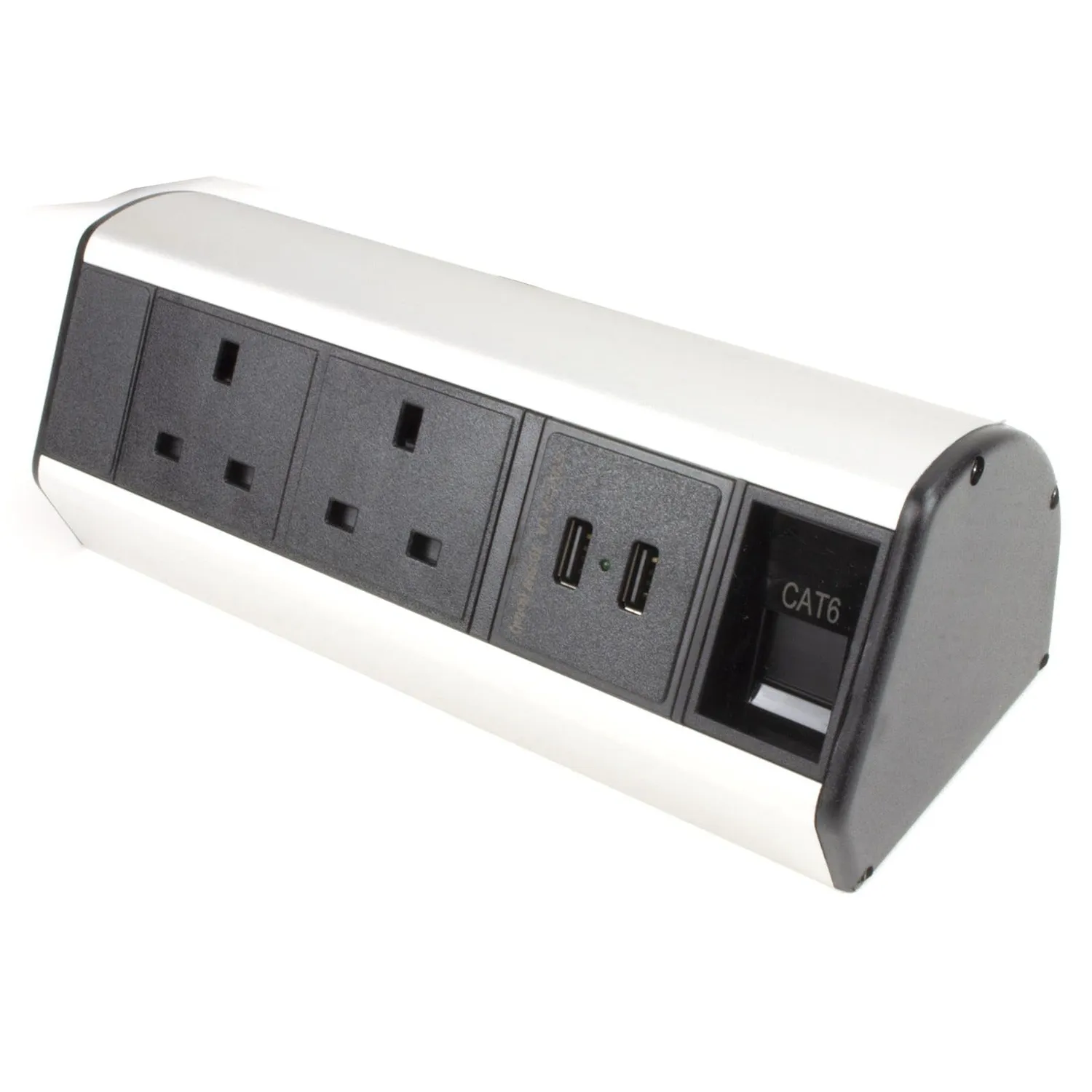 Kenable PDU Einbau-Steckdose 2x UK USB RJ45 Tisch schwarz
