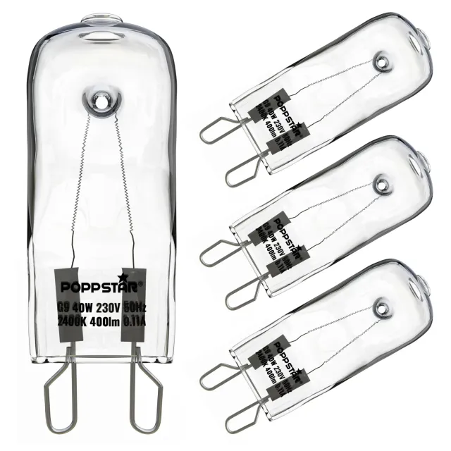 Poppstar Backofenlampe G9 40W 4er-Pack warmweiß 300°C