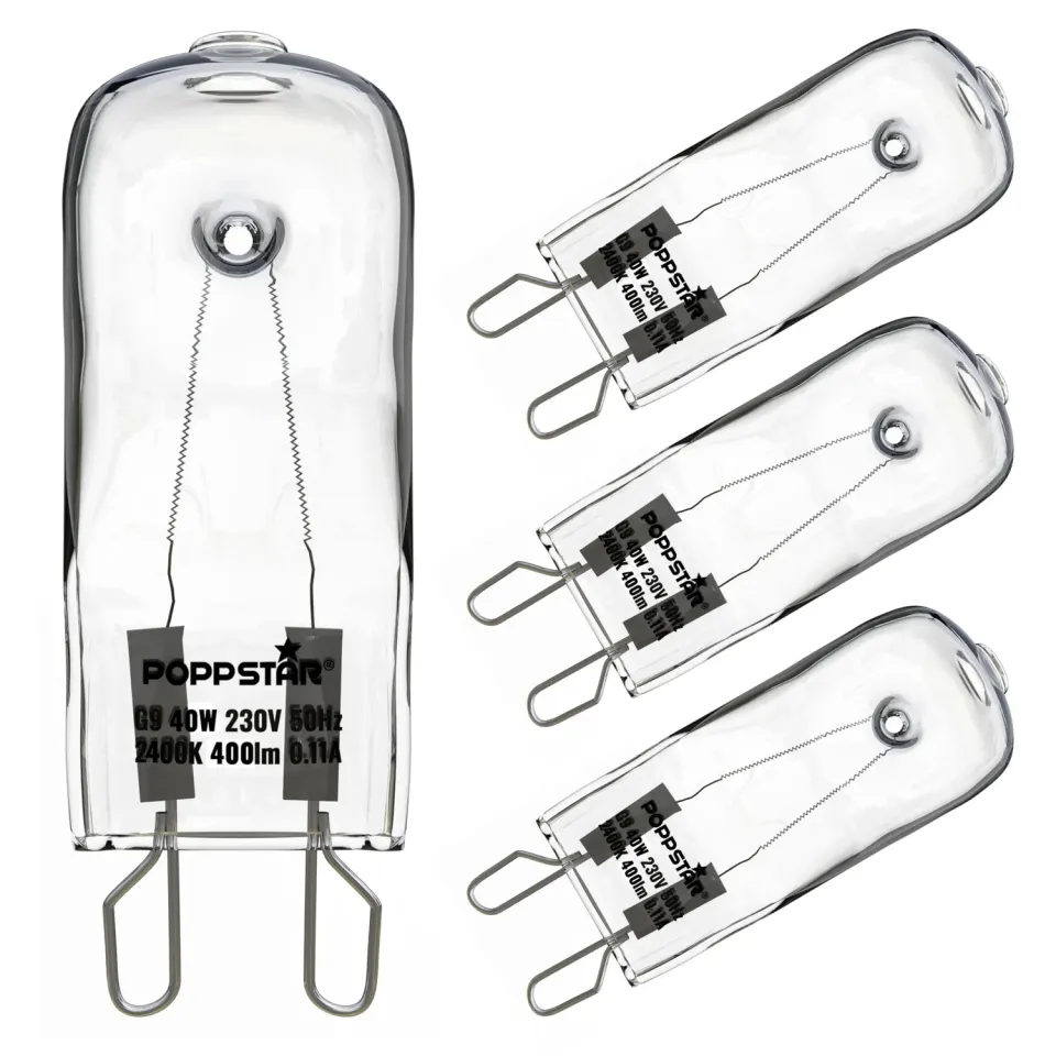 Poppstar Backofenlampe G9 40W 4er-Pack warmweiß 300°C
