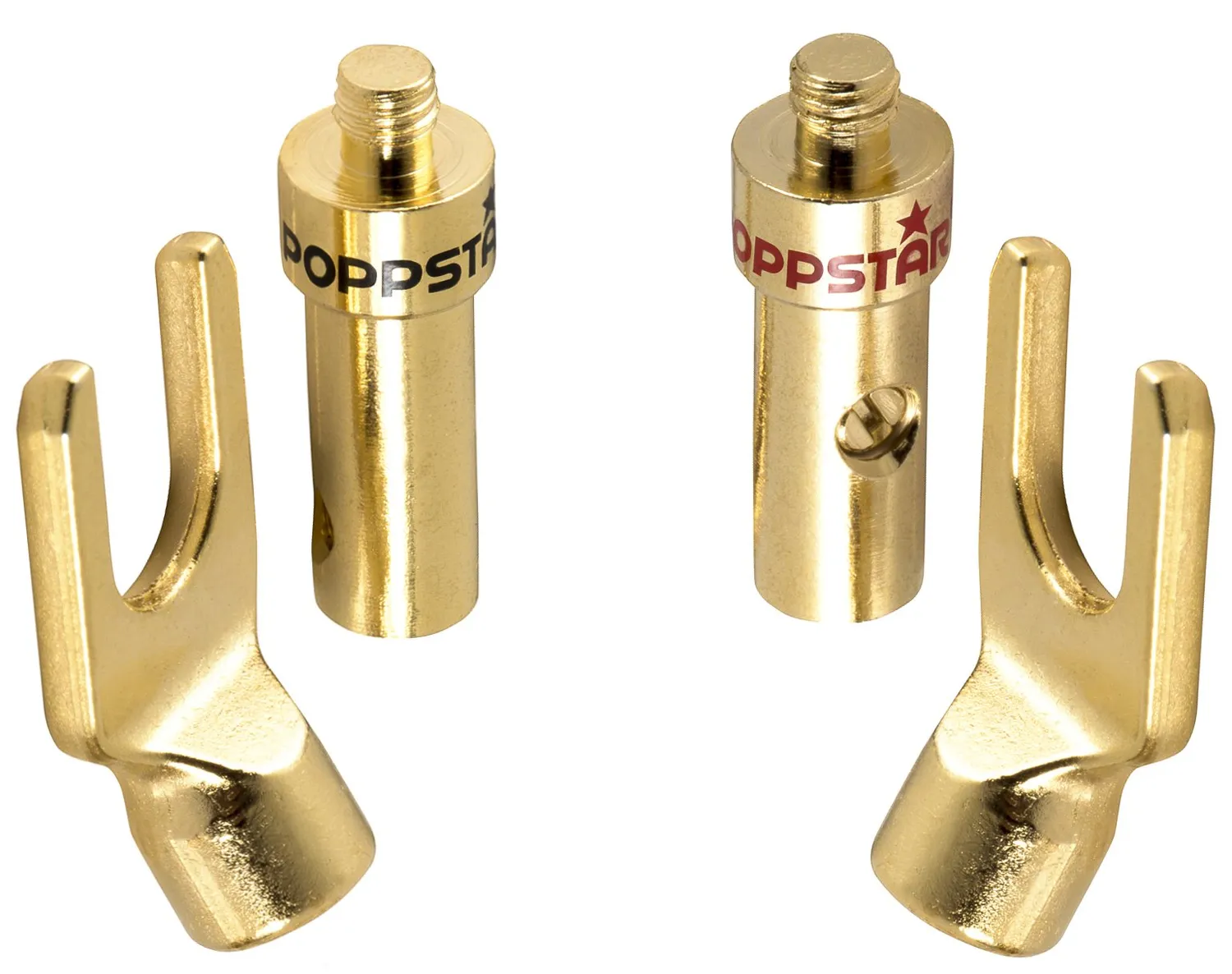 Poppstar Gabel Kabelschuhe 2 Stück vergoldet 4mm²