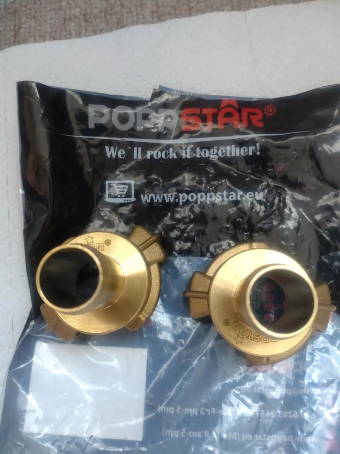 Poppstar Schnellkupplung 1 Zoll 2er-Set Messing