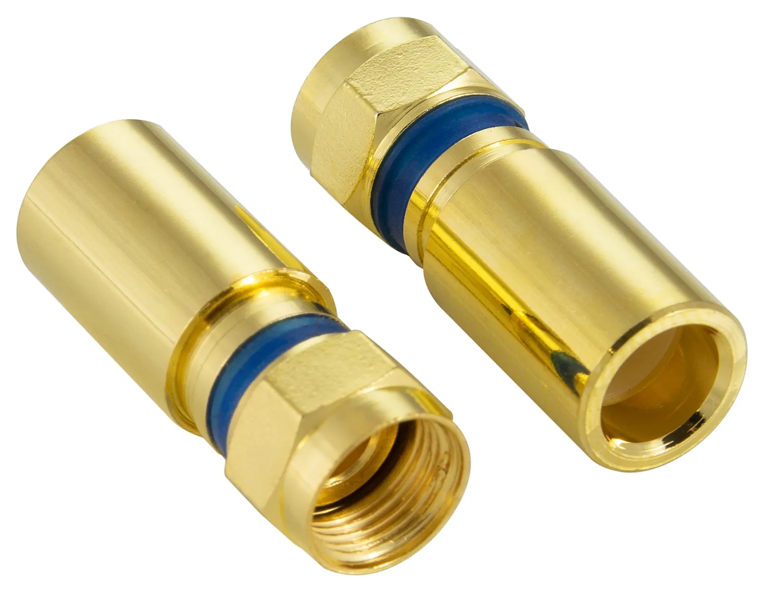 Poppstar F-Quick Stecker vergoldet 10x für Koax 7,5mm
