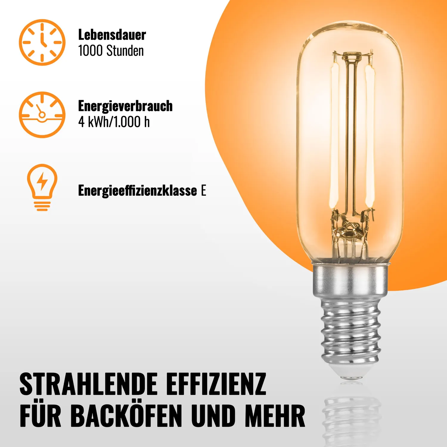 Poppstar Dunstabzugshauben-Lampe E14 LED 2er 2700K warmweiß