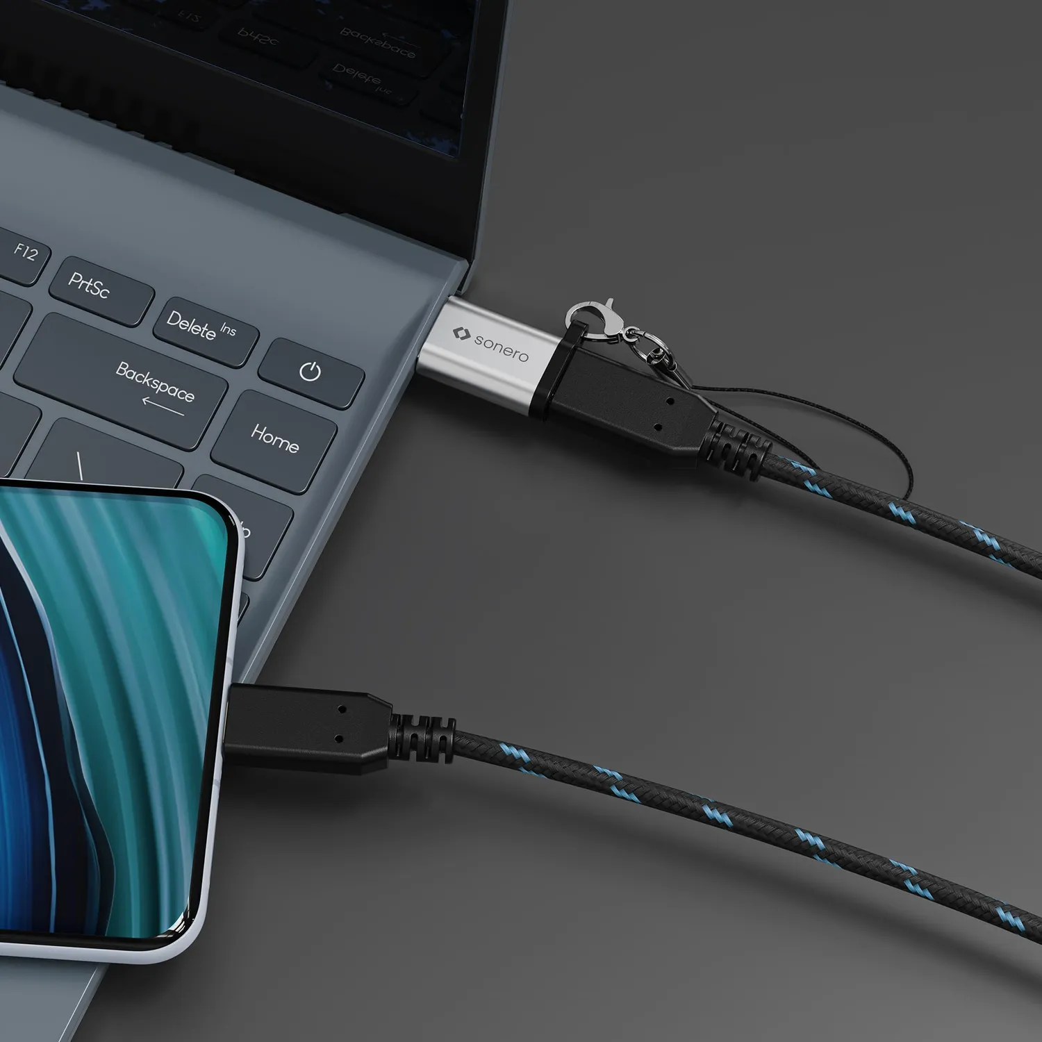 Sonero USB-A USB-C Adapter Aluminium 3A 15W