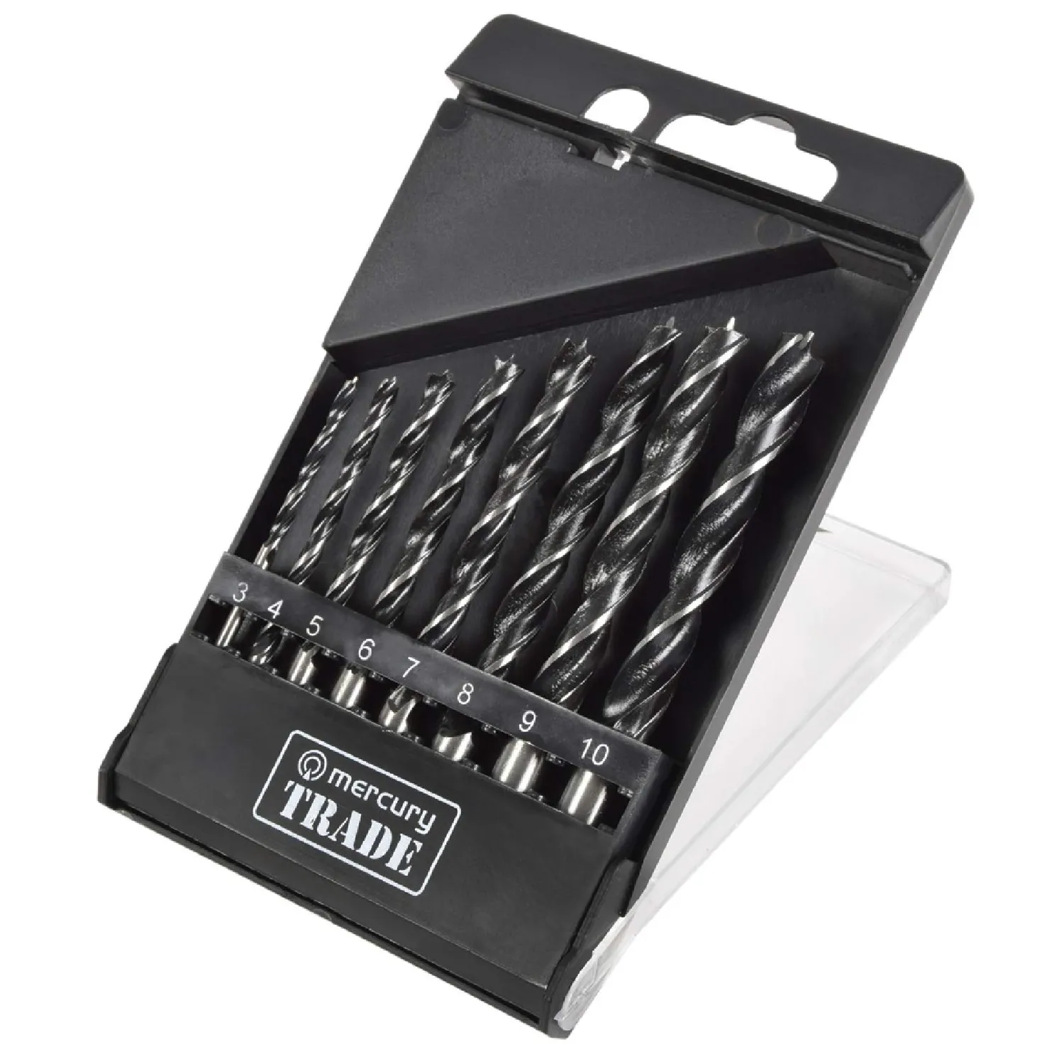 Kenable Holzbohrer-Set 8-tlg 3-10 mm Kohlenstoffstahl Box