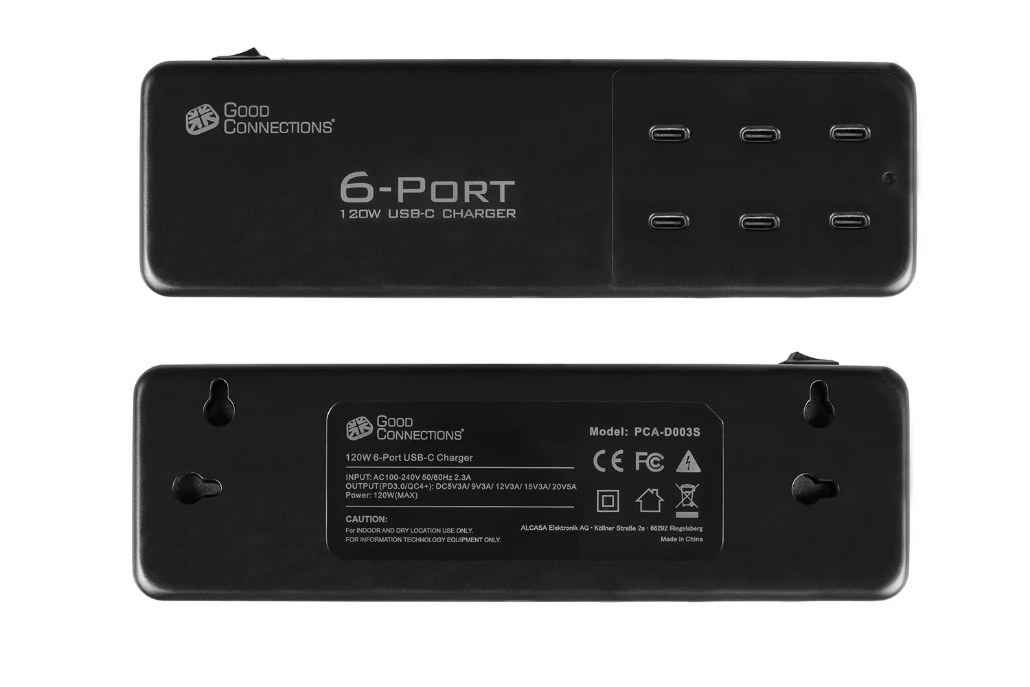 Good Connections 120W GaN USB-Desktop-Ladestation schwarz 6-Port
