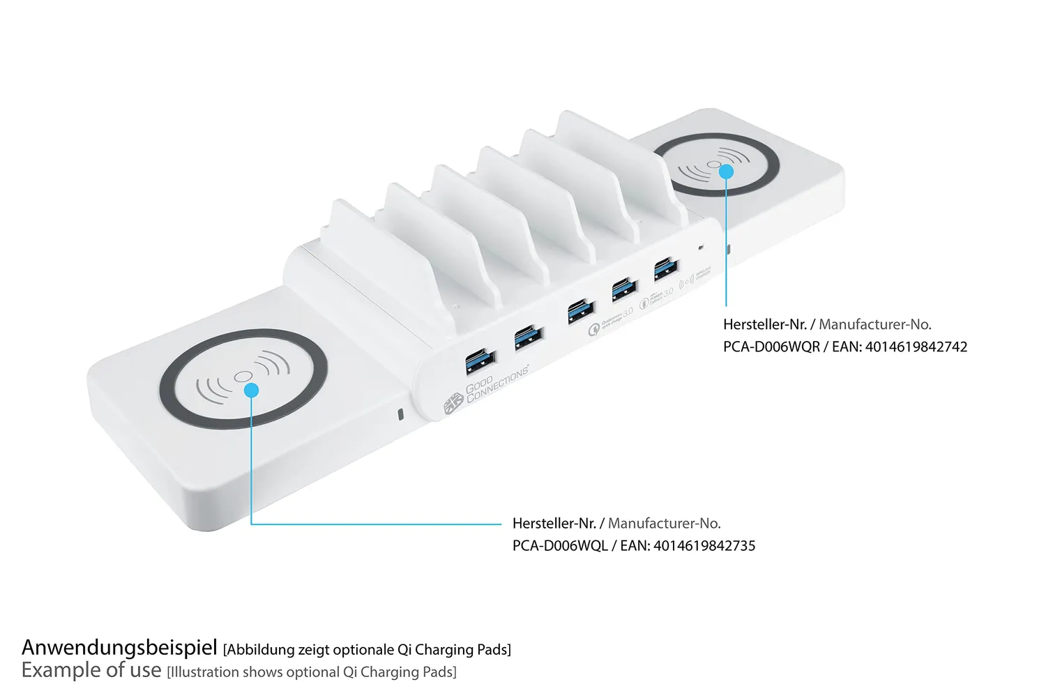 Good Connections USB-Schnellladestation 110W 10-Port weiß PD
