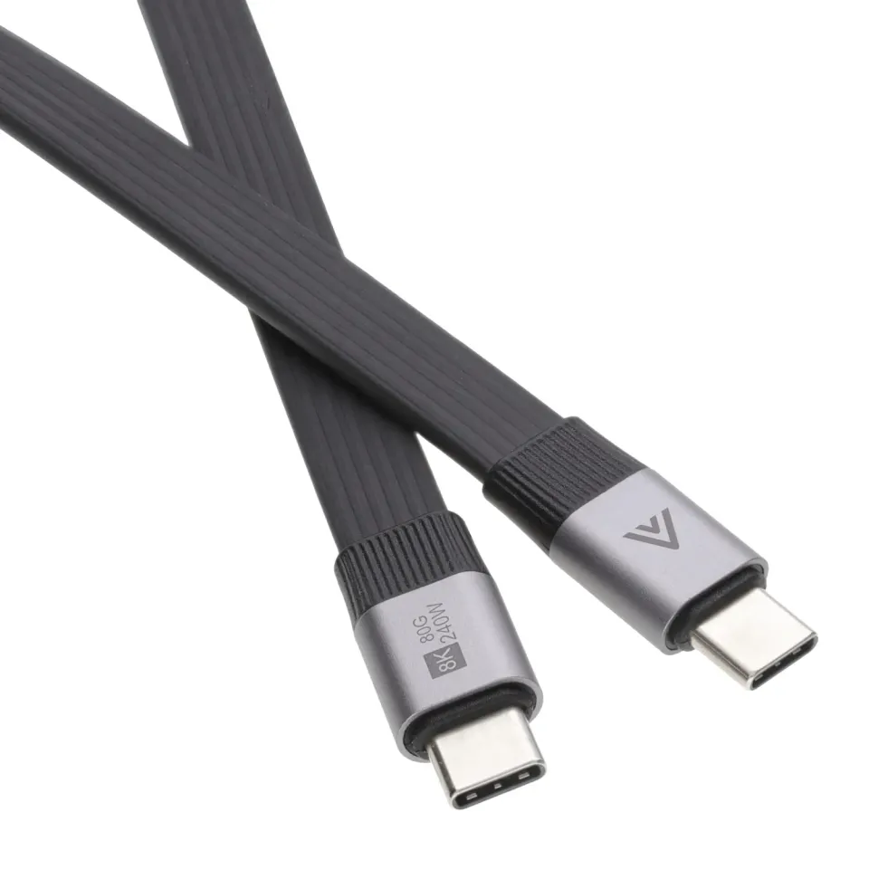 Kenable USB4 Kabel 80Gbps 240W 1m schwarz flach USB-C