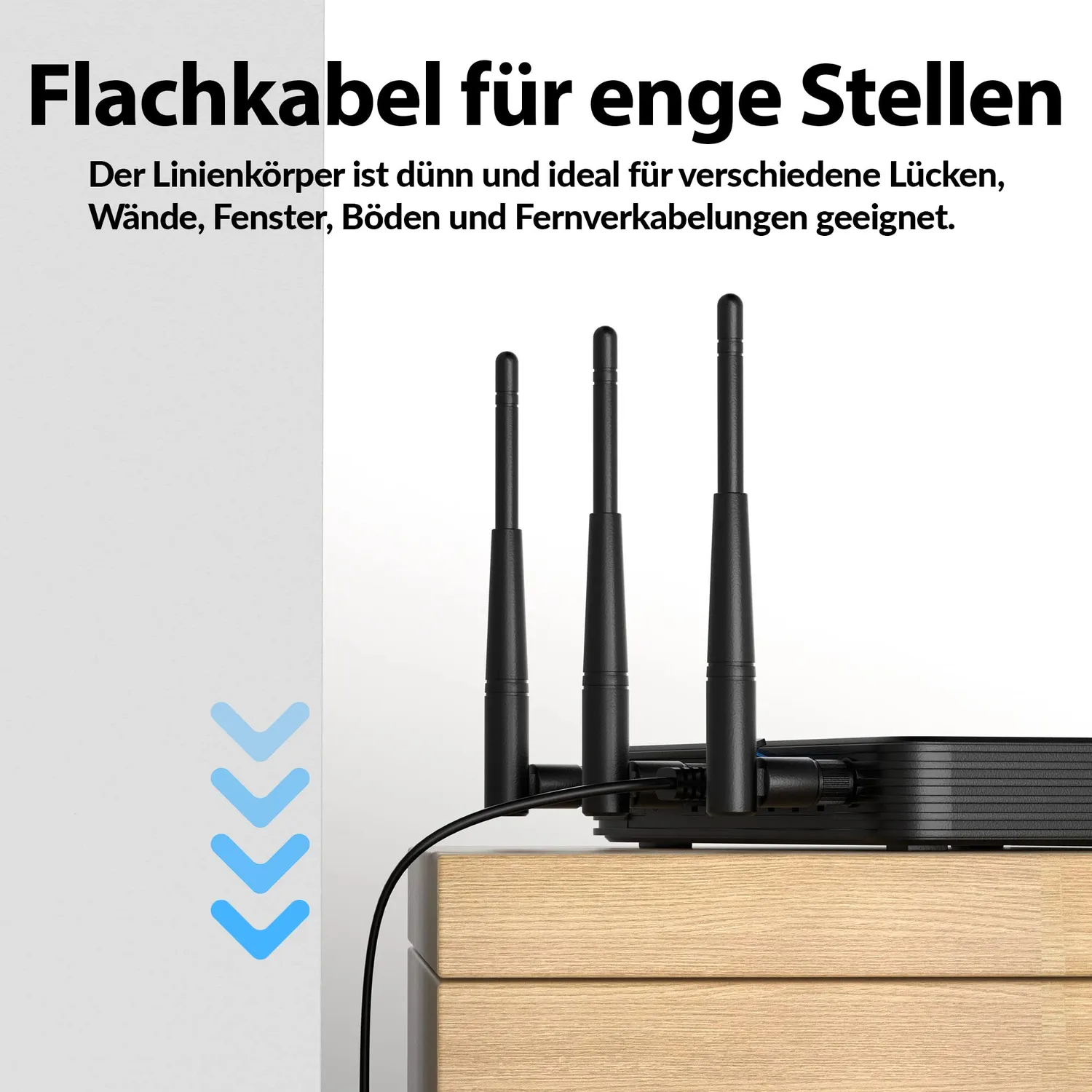 JAMEGA Cat.8.1 Flach Netzwerkkabel 1,5 m schwarz