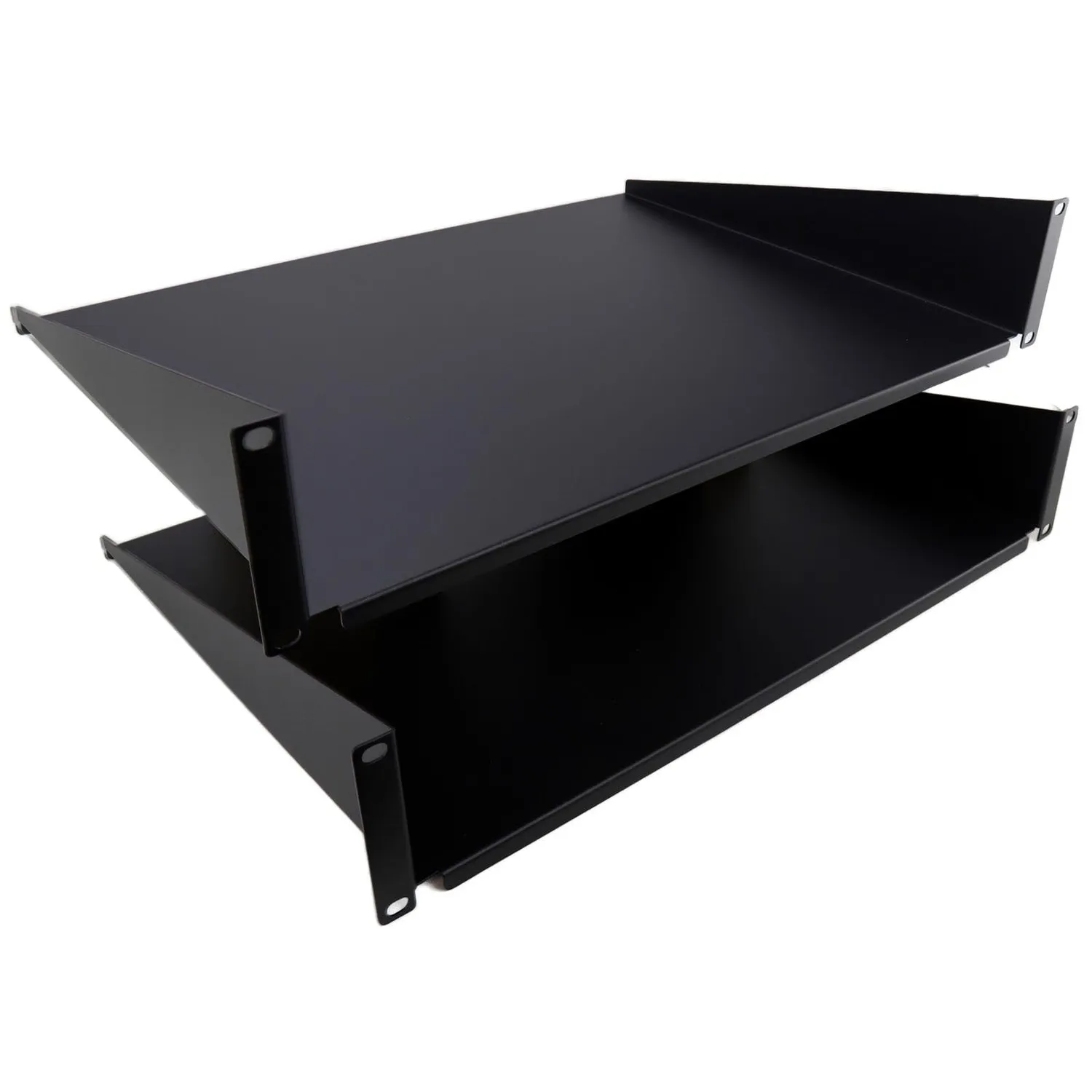 Kenable 1U 250mm Rackboden 19 Zoll Doppelpack schwarz