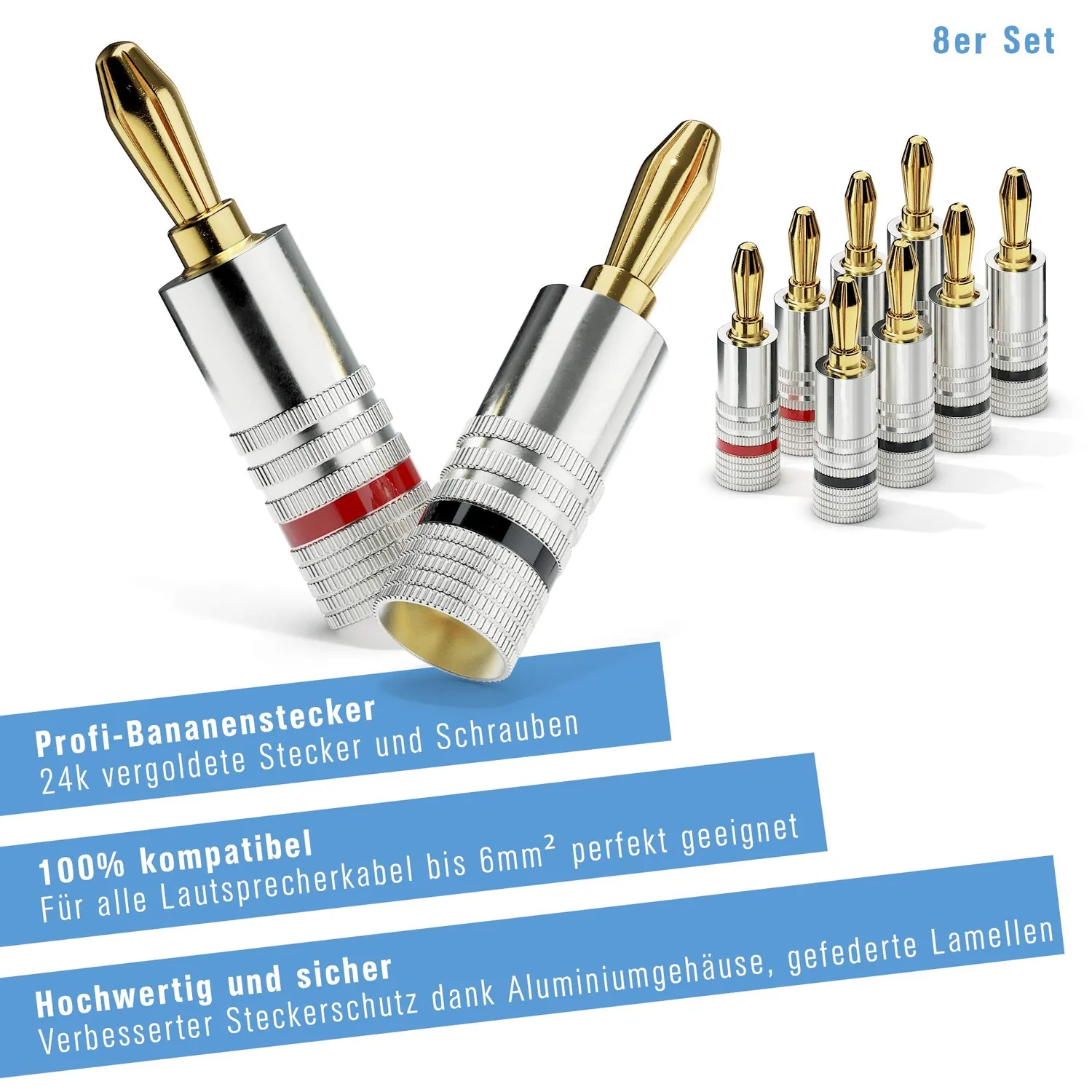 Sonero S-SC000-08 Bananenstecker 8er Set 6mm²