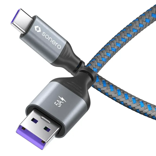 Sonero SPC-U110-015 USB Ladekabel 1,5m grau/blau 5A