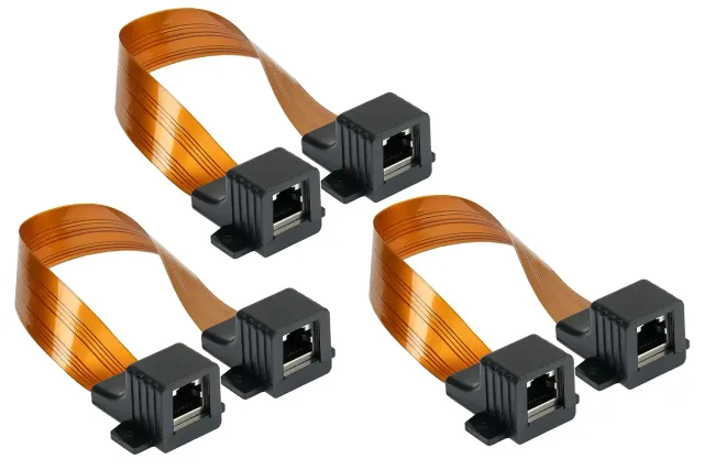 Good Connections RJ45 Fensterdurchführung 3er-Set transparent flach