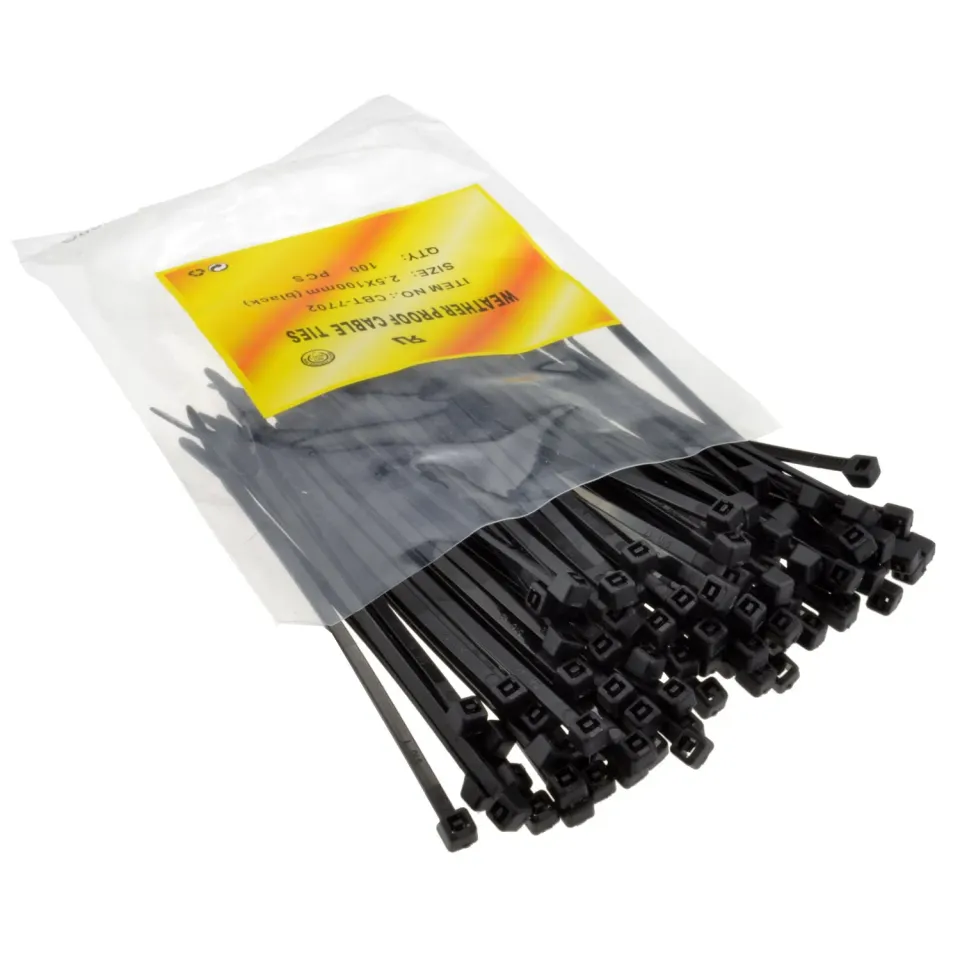 Kenable Kabelbinder 100x2,5 mm schwarz 100 Stück Nylon