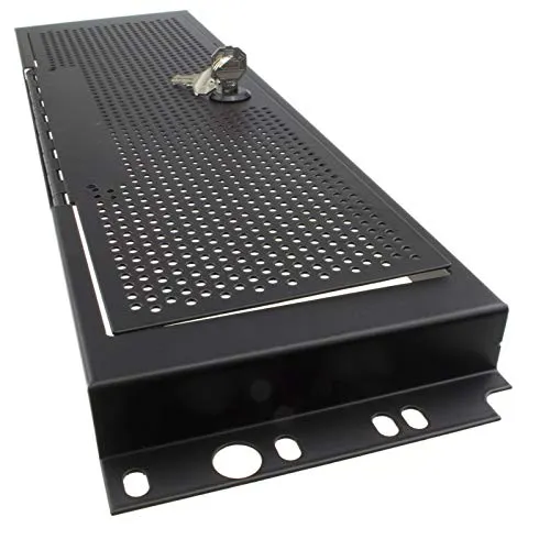 Kenable 3U Sicherheitsblende 19 Zoll Rack-Blende schwarz Stahl