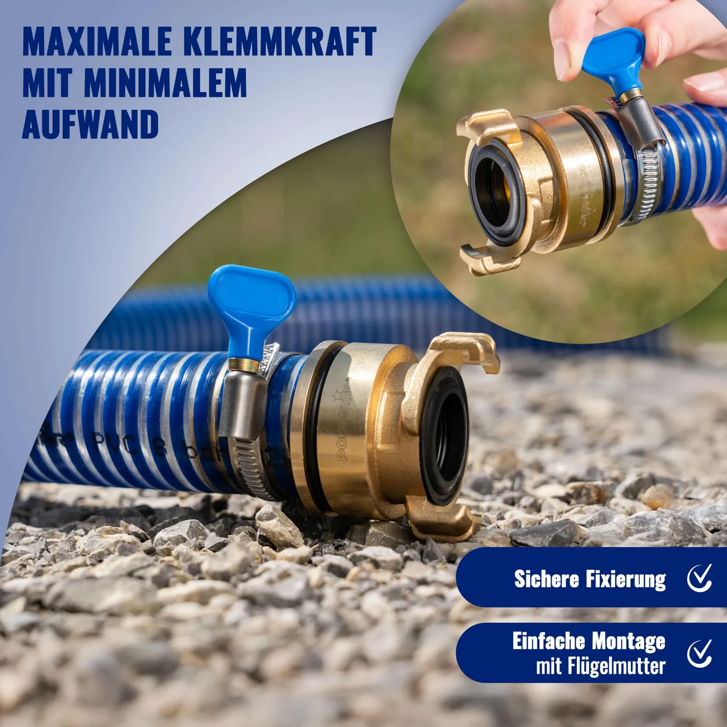 Poppstar Schlauchschellen Flügelmutter 10-70 mm 25 St.