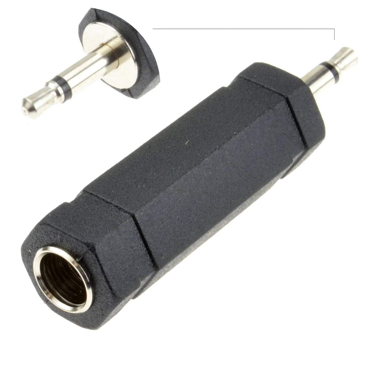 Kenable 6,35 auf 3,5mm Mono Klinke Adapter Gold vergoldet