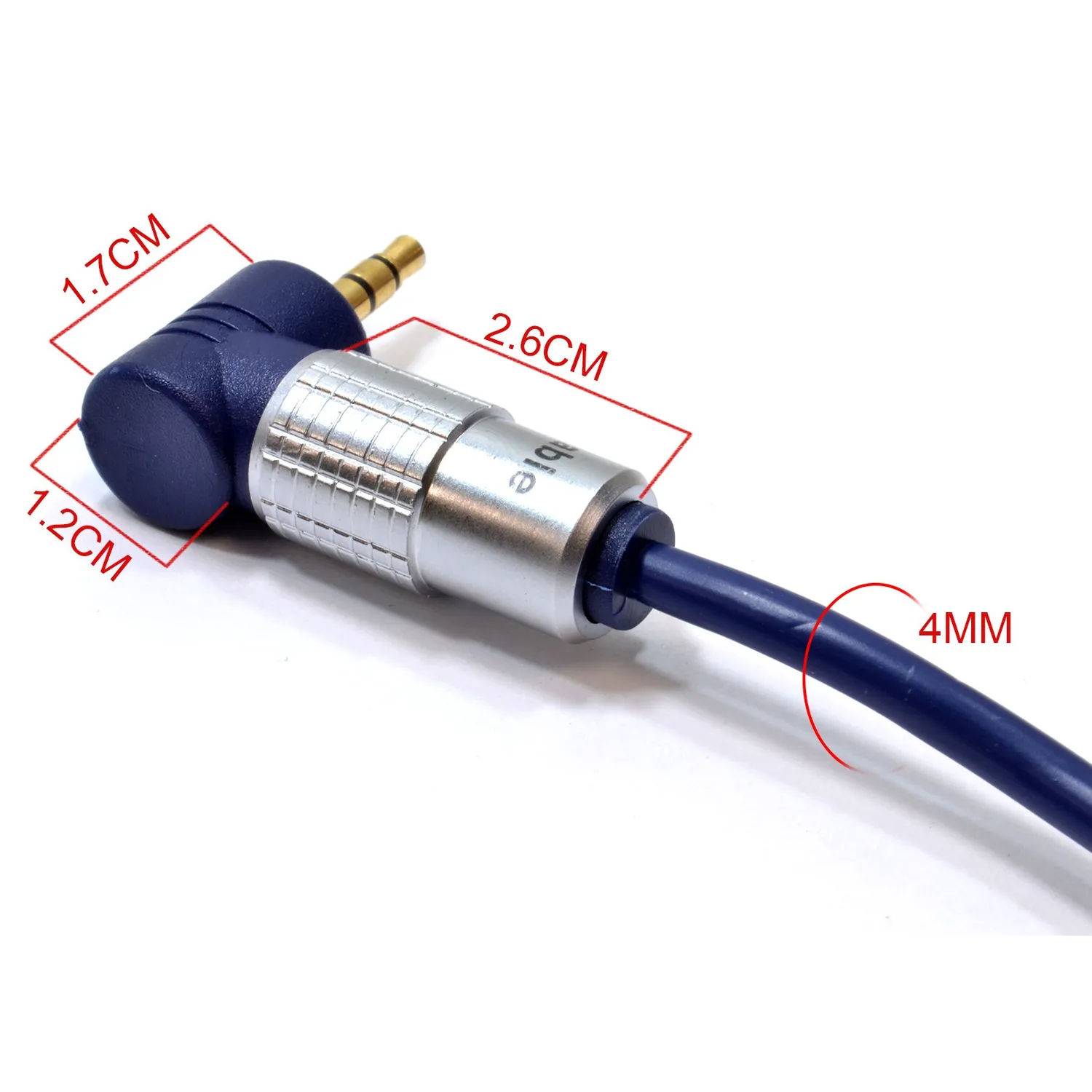 Kenable Winkel Audiokabel 3,5mm 0,5m Gold Stereo