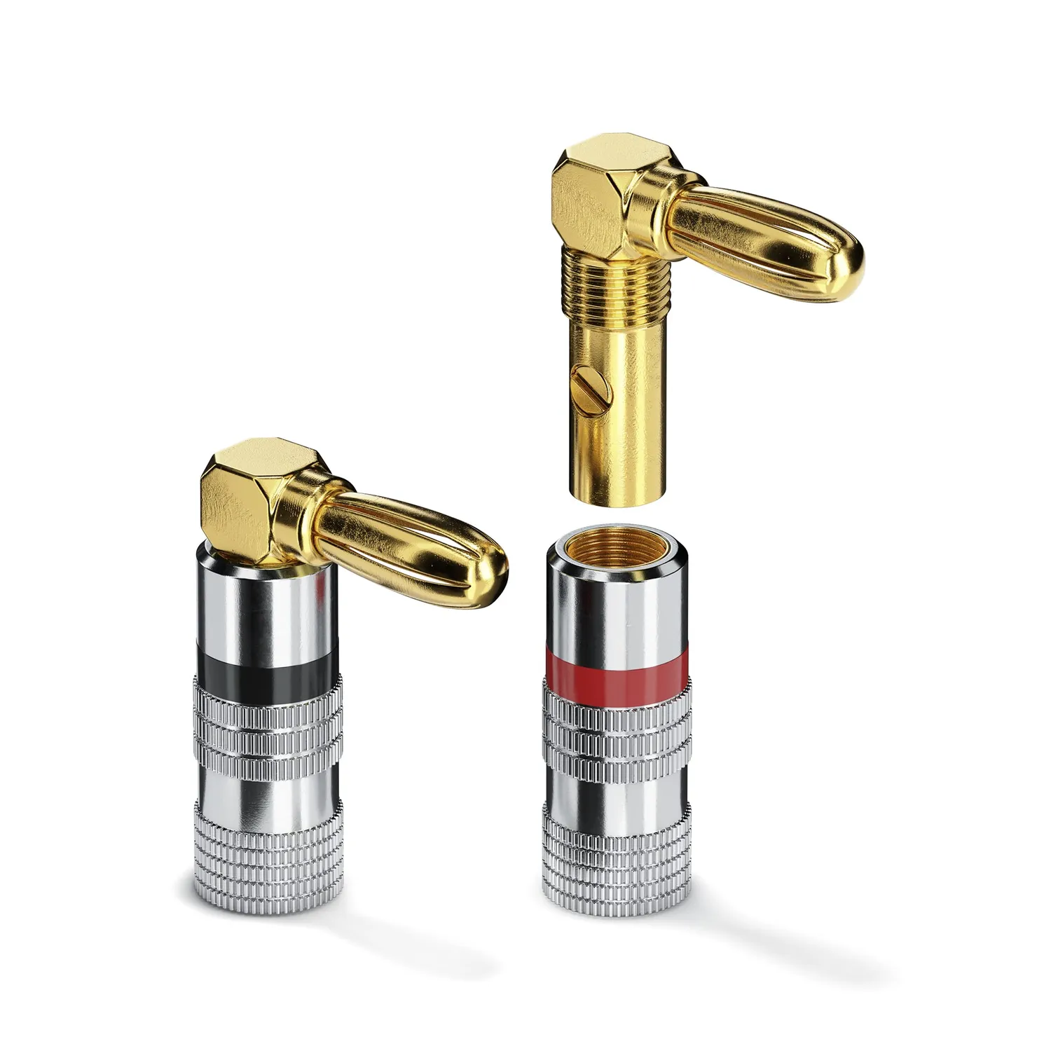 Sonero Bananenstecker 90° 8er-Set vergoldet 6mm²