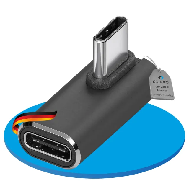 Sonero USB-C Winkeladapter 90° 40Gbps 240W schwarz