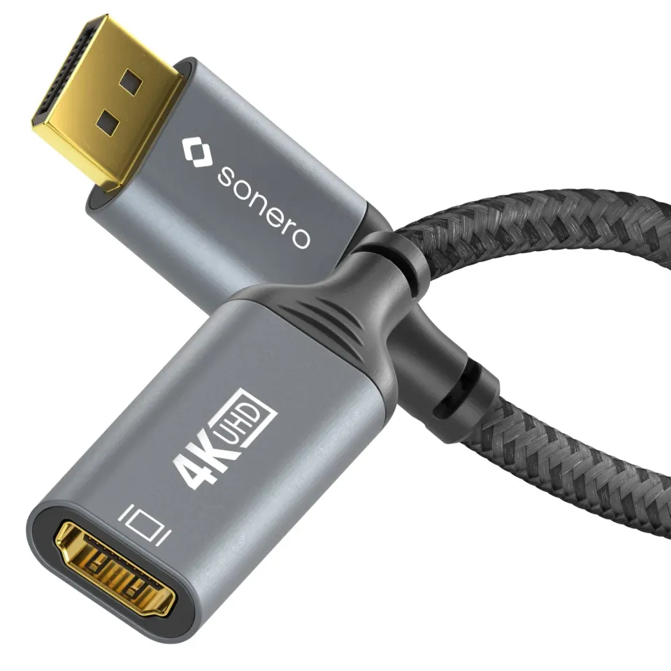 Sonero SPC-DP200-002 DisplayPort Adapter 0,1m 4K grau