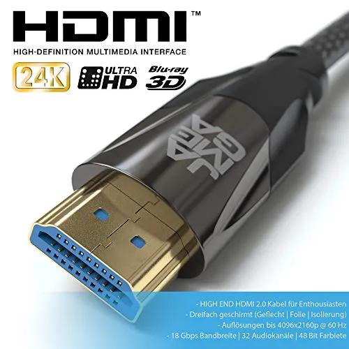Jamega Black Series HDMI Kabel 2.0 High Speed 0,5 m