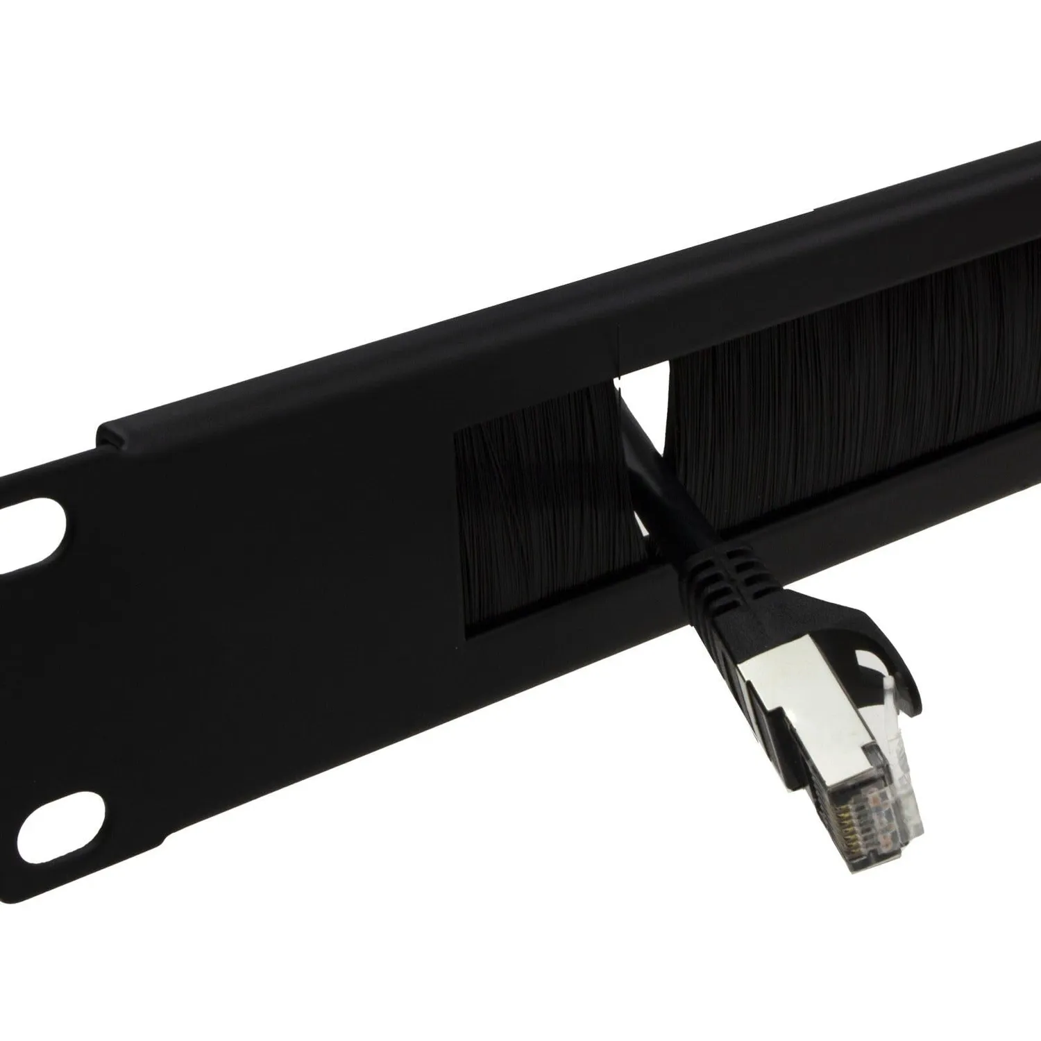 Kenable Bürstenpanel 1U 19 Zoll Kabelmanagement schwarz