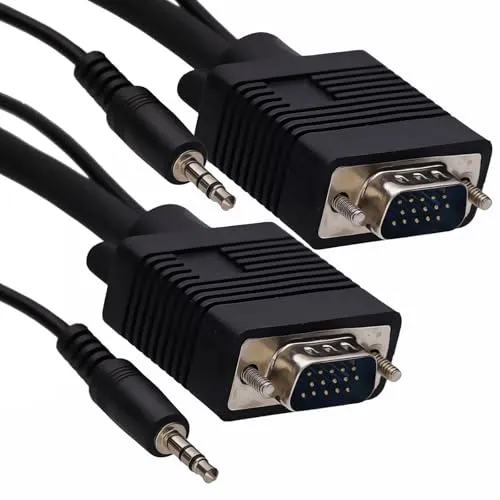 Kenable VGA Kabel mit Audio 3,5mm Klinke 3m schwarz