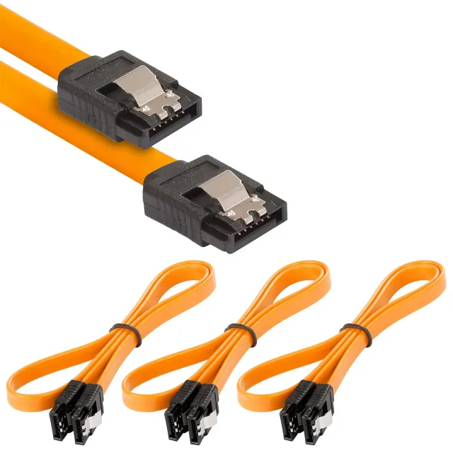 Poppstar SATA Kabel 0,5 m 3 Stück orange 6 Gbit/s