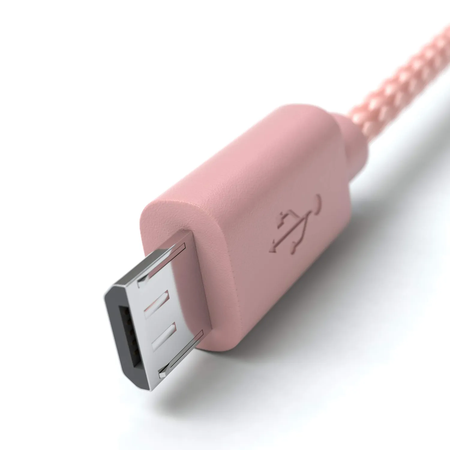 JAMEGA Micro USB Kabel 1m Nylon Rosegold 2,4A