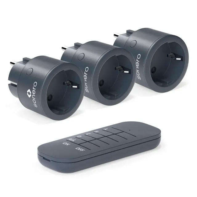 Sonero S-RCS113 Funksteckdosen Set 3+1 anthrazit 2300W