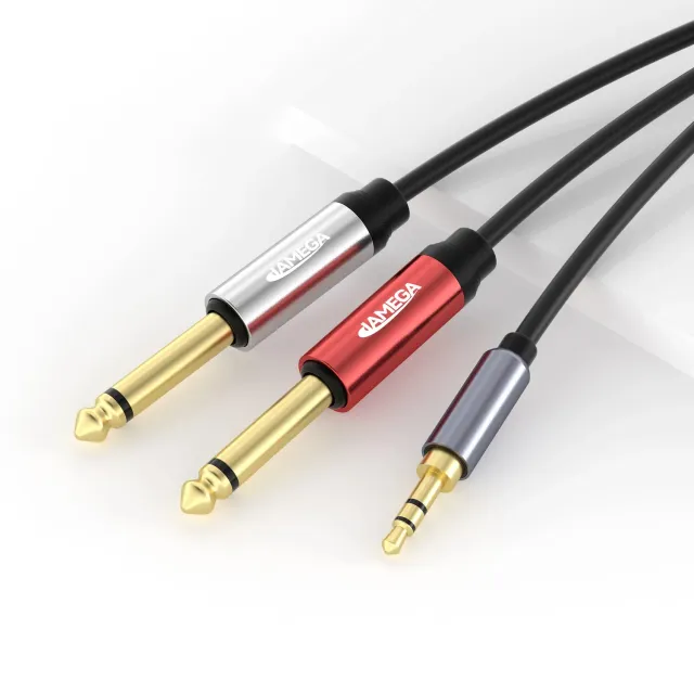 JAMEGA 3,5mm auf 2x 6,35mm Audiokabel 7,5m Splitter