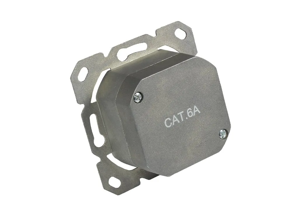 Good Connections Netzwerkdose Cat.6A 2xRJ45 grau geschirmt