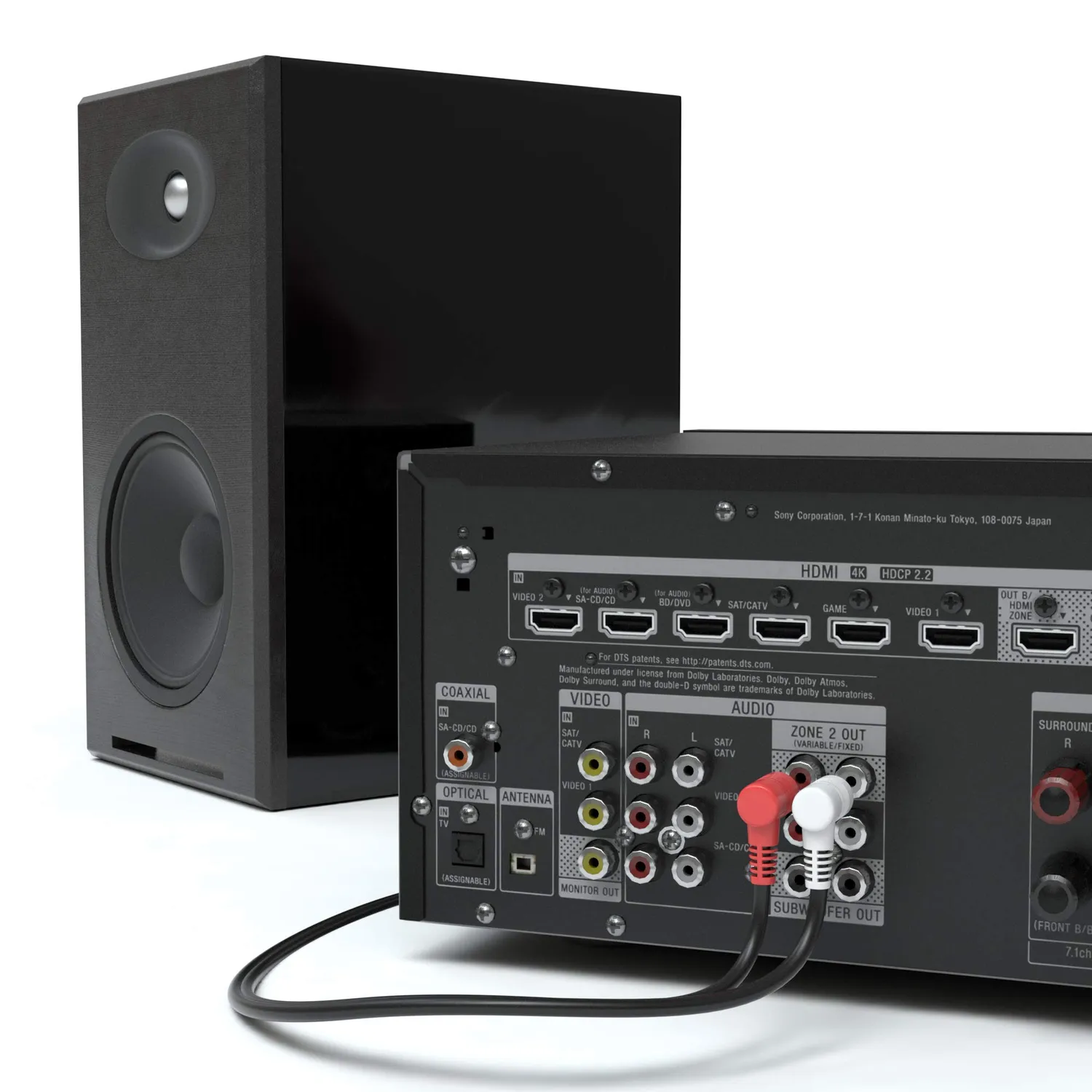 JAMEGA Cinch Kabel gewinkelt 0,5m Stereo Audio