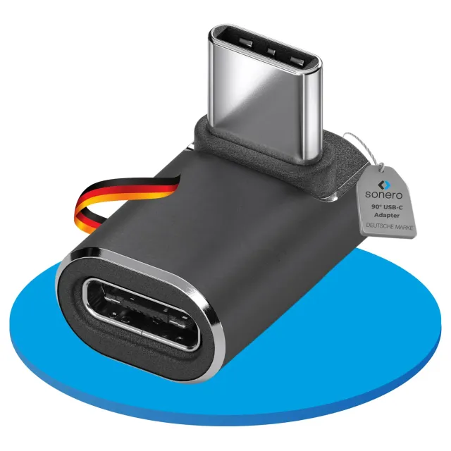 Sonero X-UA131 USB-C Winkeladapter 90° 40Gbps schwarz