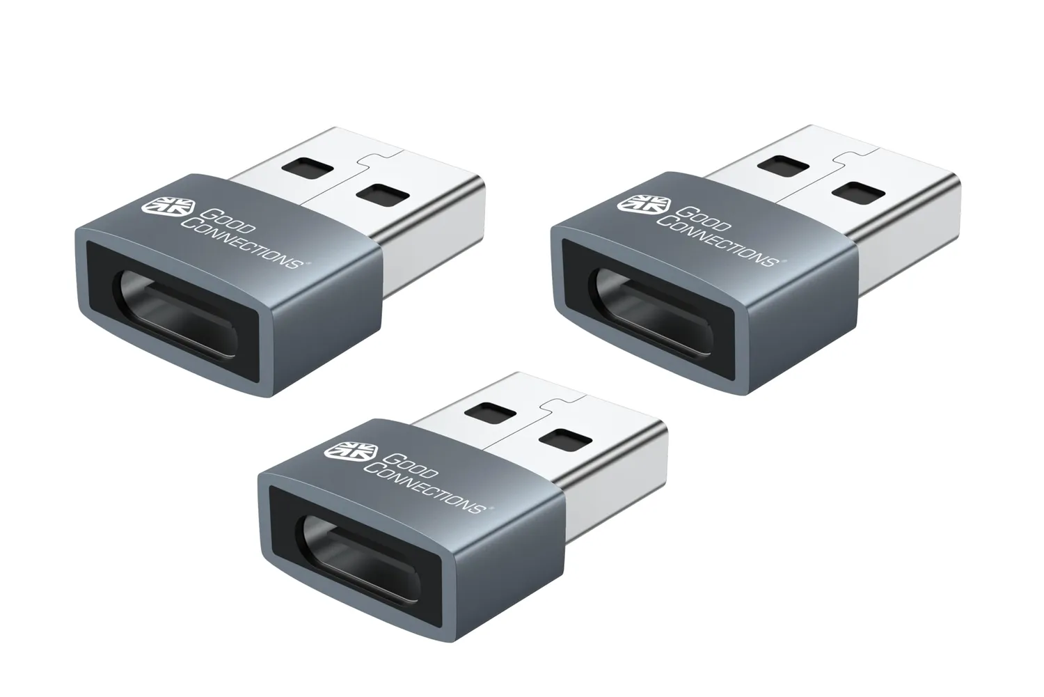 Good Connections USB-A auf USB-C Adapter 10er-Set grau