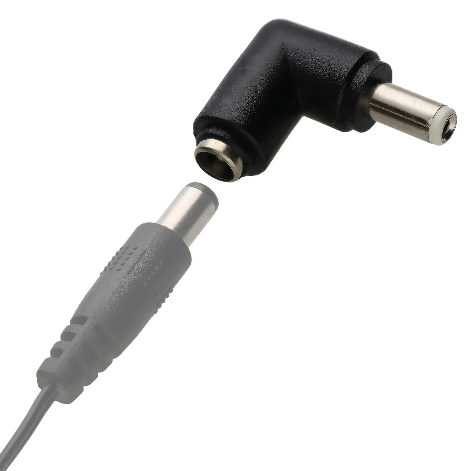 Kenable DC Strom Winkeladapter 5,5x2,5mm 90 Grad schwarz